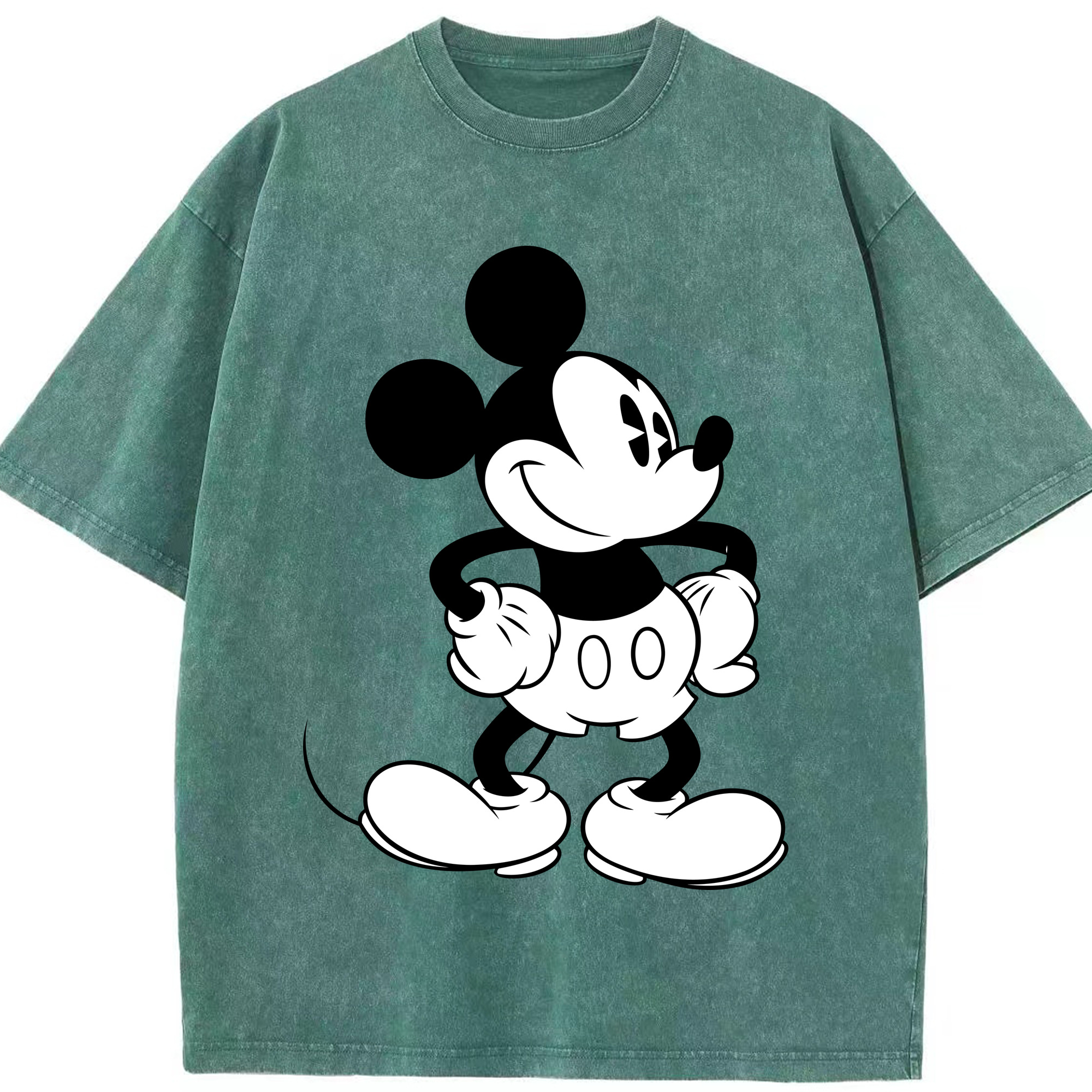 （画像用） ミッキーマウス Mickey Mouse 綿100% ヴィンテージ風 半袖Tシャツ（フロントプリント）